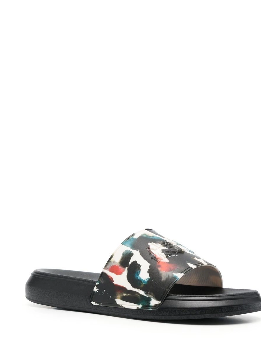 Affordable Alexander Men slides print McQueen graphic pool logo 0212