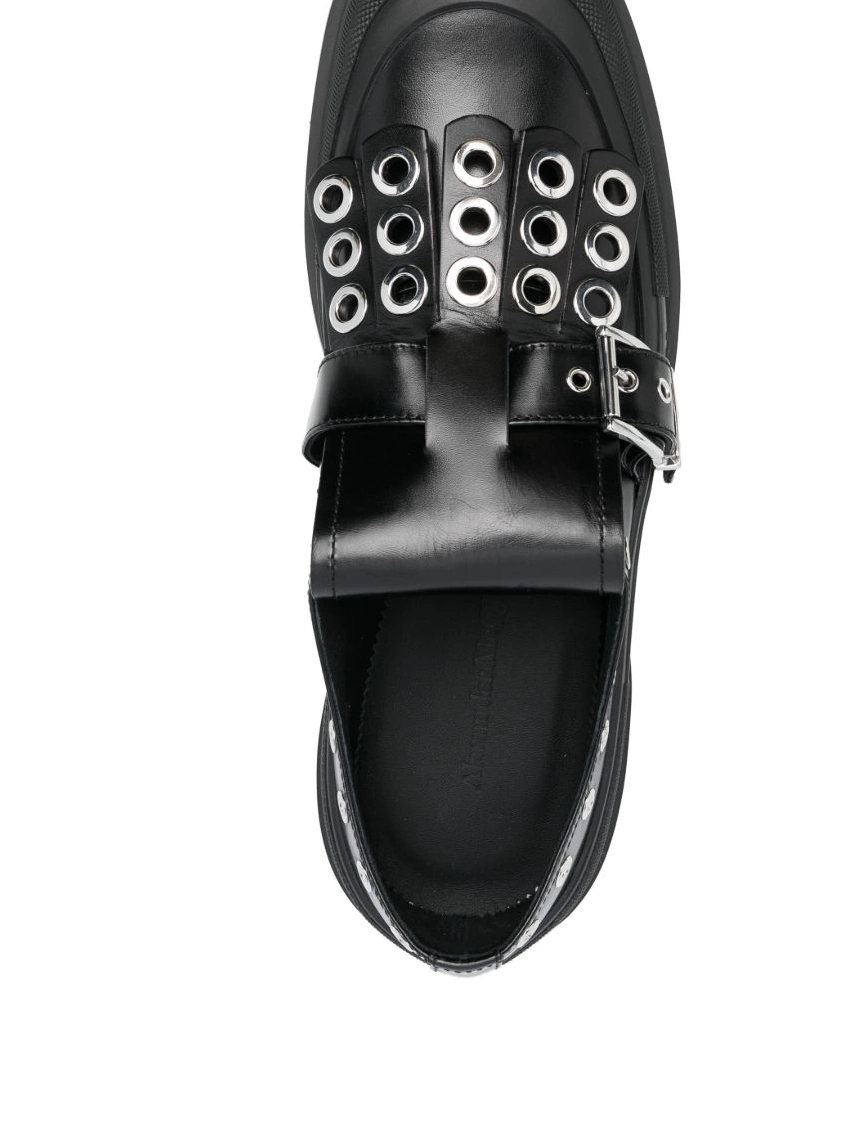 Affordable McQueen Men Alexander shoes buckle-fastening monk tassel 0211