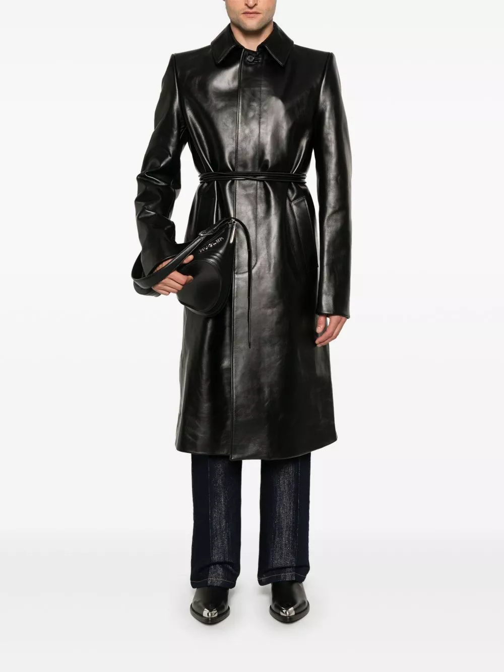 Affordable Alexander McQueen leather coat Men 0204