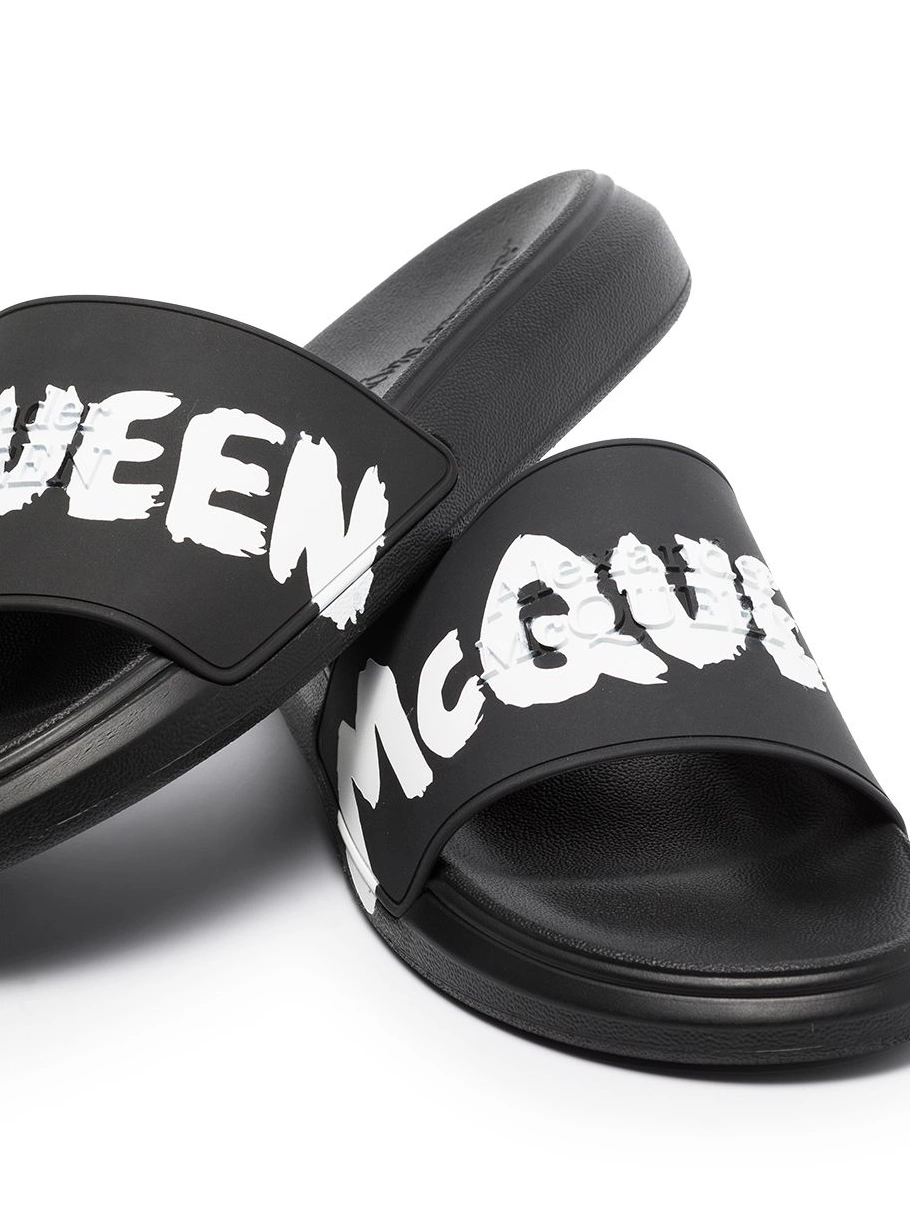 Affordable slides graffiti-logo Men slip-on McQueen Alexander 0313