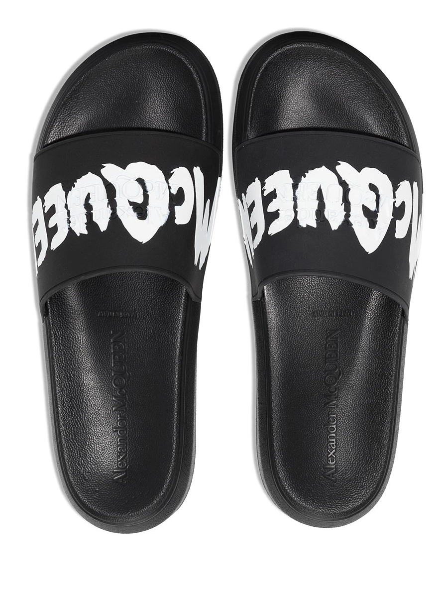 Affordable slides graffiti-logo Men slip-on McQueen Alexander 0313